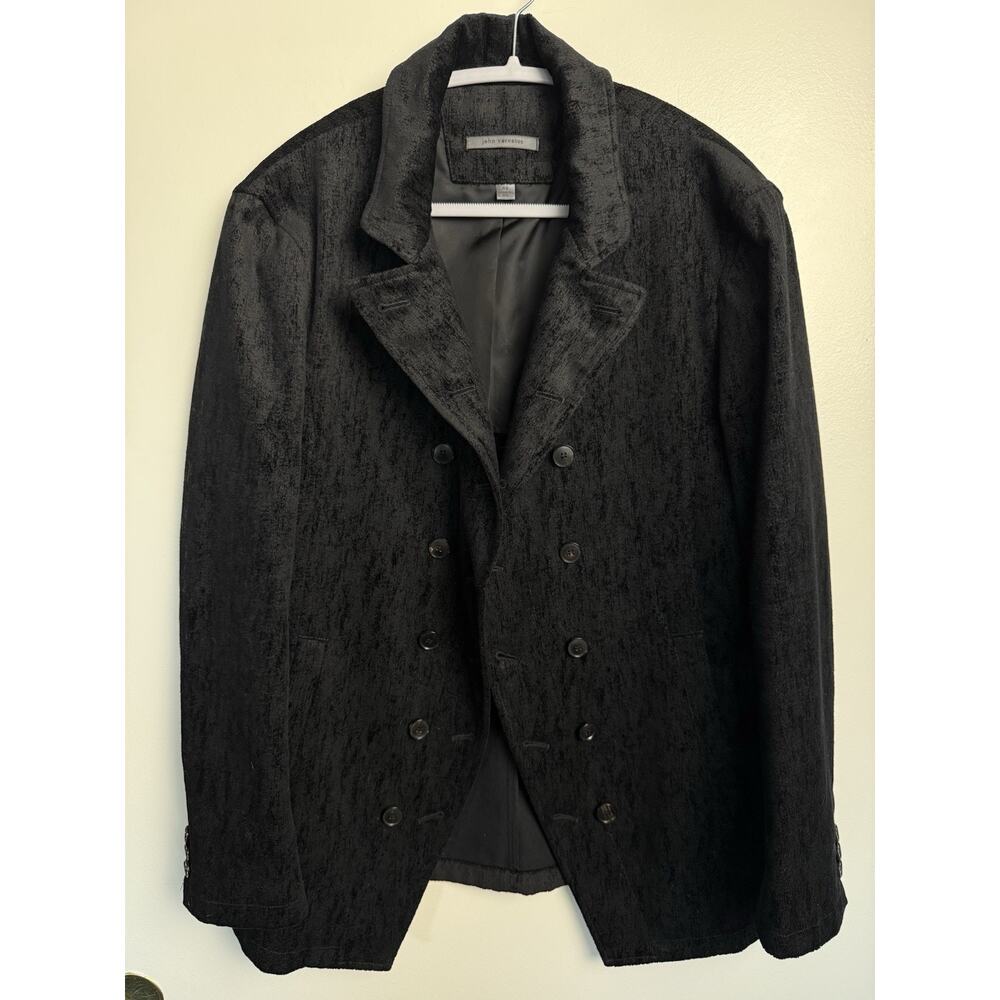 John Varvatos Mens Slim Fit Double Breasted Blazer Size 46 Cupro Lining